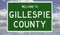 Road sign for Gillespie County