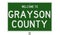 Road sign for Grayson County
