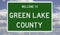 Road sign for Green Lake County