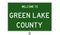 Road sign for Green Lake County