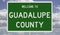 Road sign for Guadalupe County