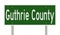 Road sign for Guthrie County