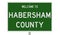 Road sign for Habersham County