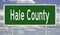 Road sign for Hale County