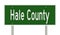 Road sign for Hale County