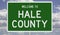 Road sign for Hale County