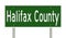 Road sign for Halifax County