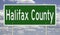 Road sign for Halifax County