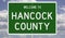 Road sign for Hancock County