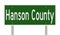 Road sign for Hanson County