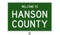 Road sign for Hanson County