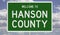 Road sign for Hanson County