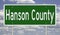 Road sign for Hanson County