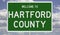 Road sign for Hartford County