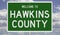 Road sign for Hawkins County