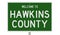 Road sign for Hawkins County