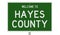 Road sign for Hayes County