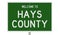 Road sign for Hays County