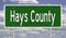 Road sign for Hays County