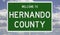 Road sign for Hernando County