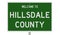 Road sign for Hillsdale County