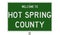 Road sign for Hot Spring County