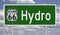 Road sign for Hydro Oklahoma on Route 66