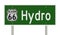 Road sign for Hydro Oklahoma on Route 66