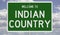 Road sign for Indian Country
