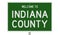 Road sign for Indiana County