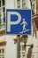 Road sign indicating the ladder for the parking under the street