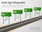 Road sign infographic. Banner traffic street route path, blank direction highways asphalt trip map gps car curved way