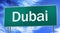 Road sign informing of the entrance to the city of Dubai