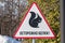 Road sign with the inscription in Russian: Caution squirrels