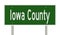 Road sign for Iowa County