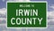 Road sign for Irwin County