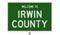 Road sign for Irwin County