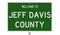 Road sign for Jeff Davis County