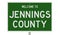 Road sign for Jennings County