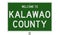 Road sign for Kalawao County