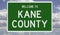 Road sign for Kane County