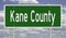 Road sign for Kane County