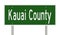 Road sign for Kauai County