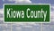 Road sign for Kiowa County