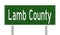 Road sign for Lamb County