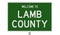 Road sign for Lamb County