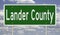 Road sign for Lander County