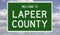 Road sign for Lapeer County