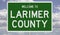 Road sign for Larimer County