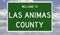 Road sign for Las Animas County